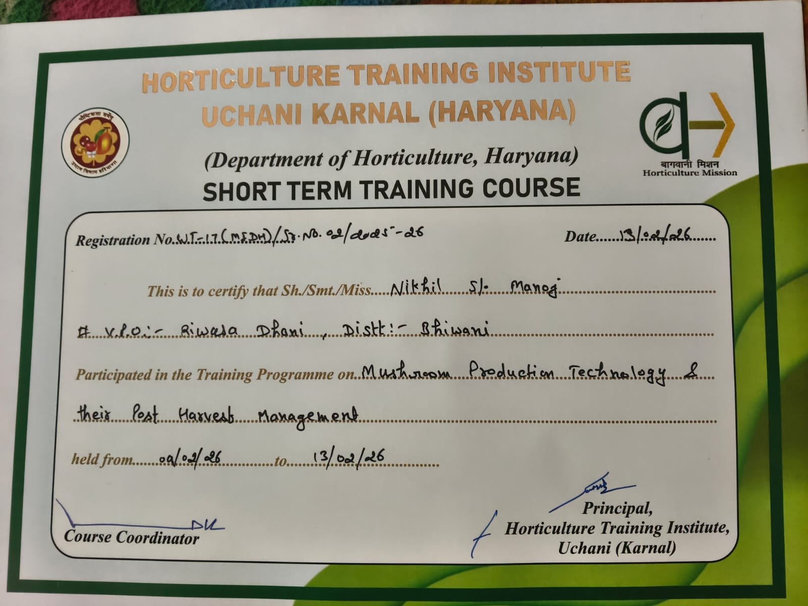 ISO 22000 Food Safety Management certificate