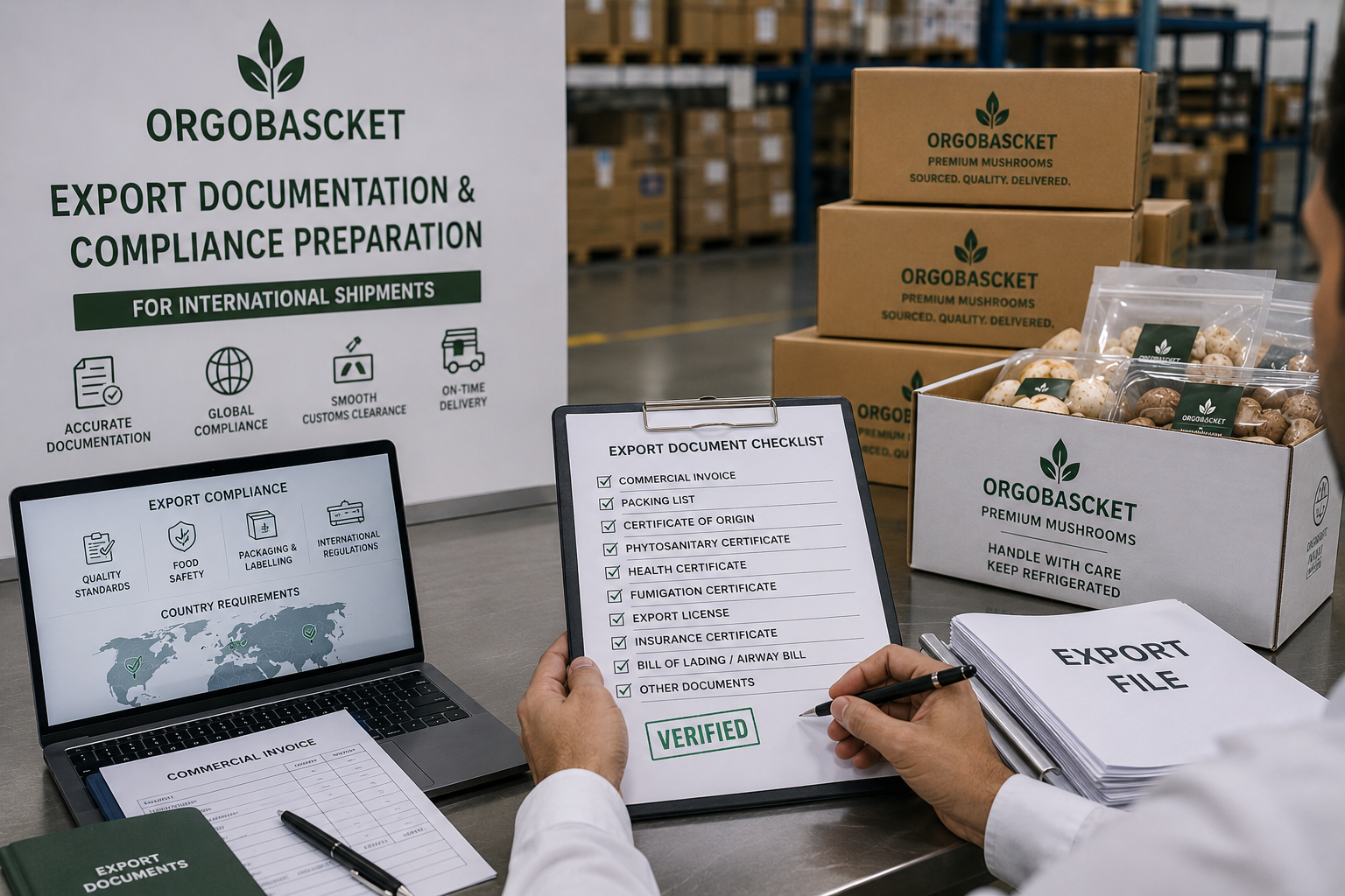 Export documentation and compliance preparation for international shipments
